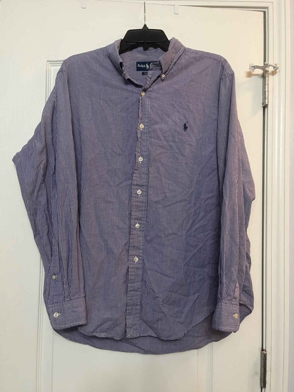 Ralph Lauren Men's Blue Micro-Check Button-Down Shirt